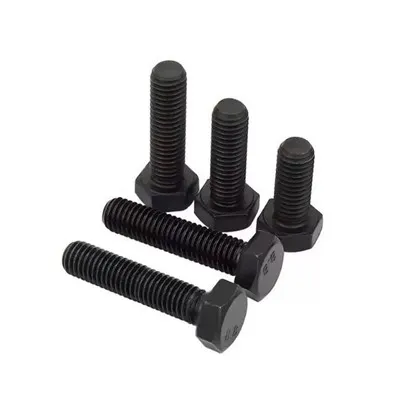 Dur Carbon Din933 Gradd 4.8 gyda Black Plated Hex Bolt Edau Llawn